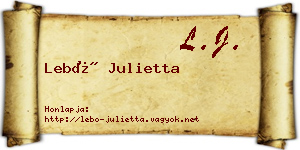 Lebó Julietta névjegykártya